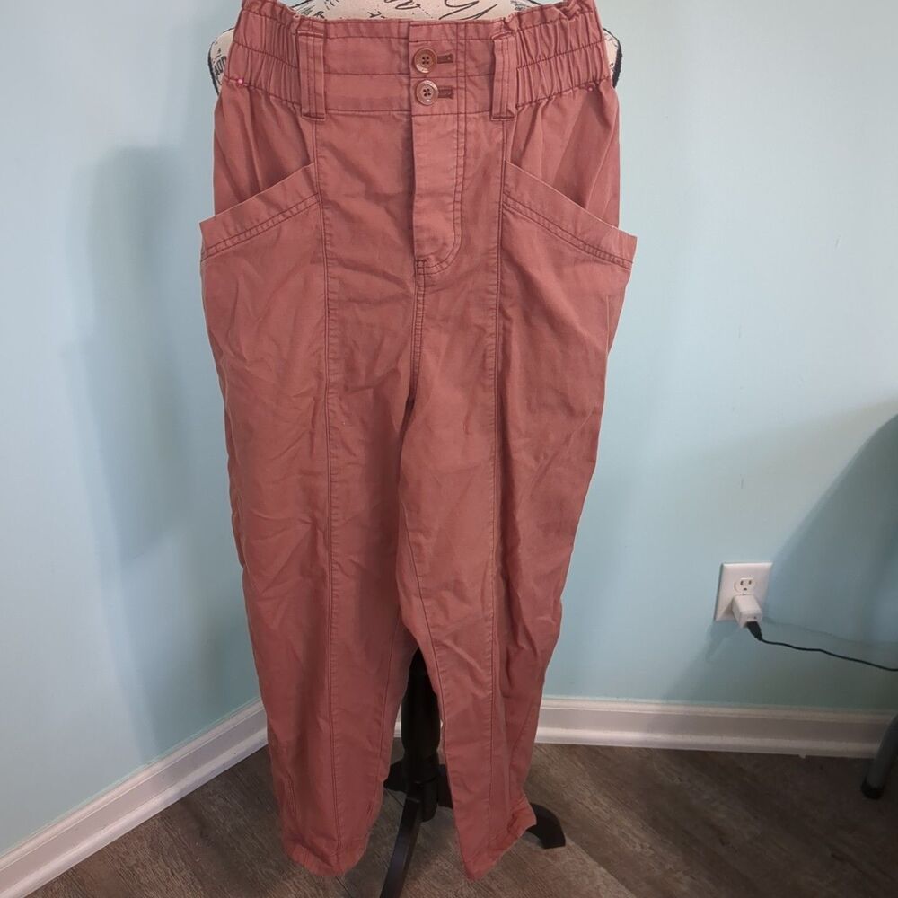 Free People Brandy Pink Ready To Run Cinch High Waist Pants medium